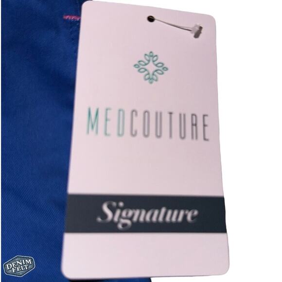 Med Couture Women's Drawstring Scrub Bottom/Pant | Royal Blue/Pink | NEW/NWT! - Picture 11 of 11